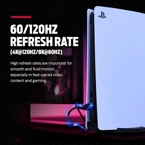 Miniatura 4 de Monster Cable HDMI de 8 K: cable HDMI Xbox Series X y PlayStation 5 con contactos de oro de 24 K y agarre en V, velocidad de 48 Gbps, frecuencia