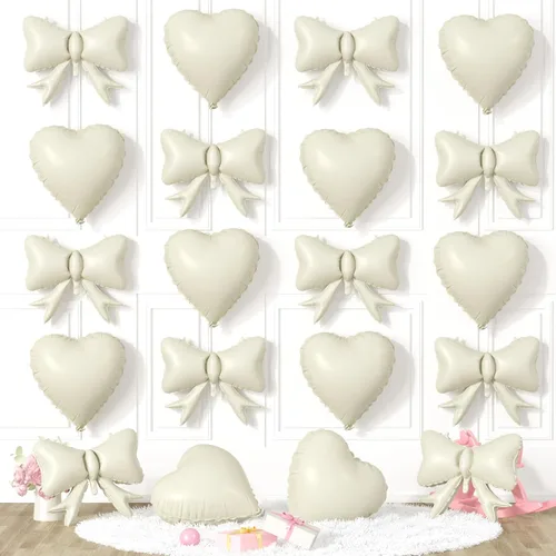 Miniatura 17 de 20 globos de lazo rosa, globos de corazón rosa bebé, globo en forma de corazón de 18 pulgadas, globo de lazo de 21 pulgadas para propuesta