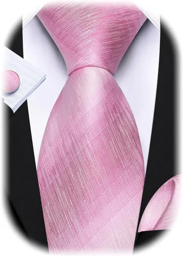 Miniatura 312 de Barry.Wang Juego de corbatas para hombre, corbata de seda a rayas, tejido a cuadros, gemelos formales, negocios, boda