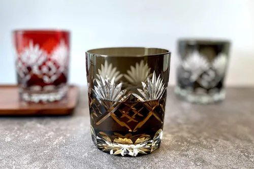 Miniatura 3 de Copa de vino de corte a mano negra fresca, caja de regalo 10 oz hecha a mano vidrio antiguo Negro cool