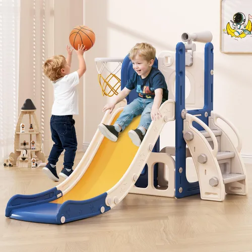 Miniatura 8 de Babytronic Tobogán para Niños Pequeños, 6 en 1 Tobogán de Interior para Niños de 1-3 Años, Juego de Escalador Interior y Exterior para Bebés