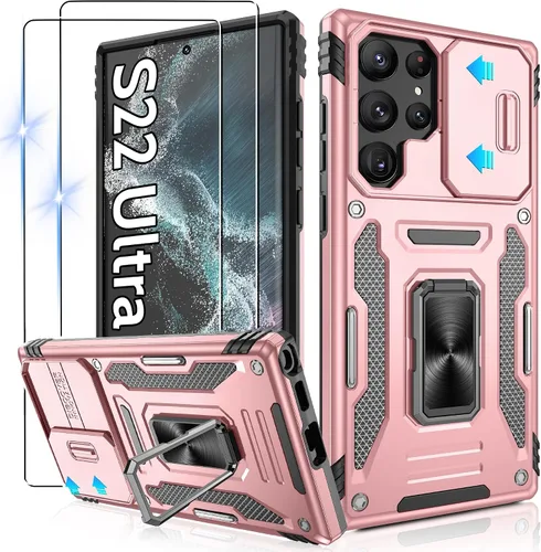 Miniatura 42 de Gritup para Samsung Galaxy S22 Funda con protectores de pantalla HD de 2 paquetes y cubierta deslizante para la cámara, protección contra caídas