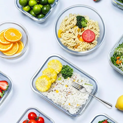 Miniatura 7 de VERONES Juego de 12 paquetes de recipientes de vidrio para almacenar alimentos, recipientes de vidrio herméticos para almuerzos, recipientes