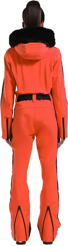 Miniatura 12 de GSOU SNOW Traje de esquí para mujer, traje de nieve de una pieza, para snowboard, delgado, aislante, impermeable, resistente al viento