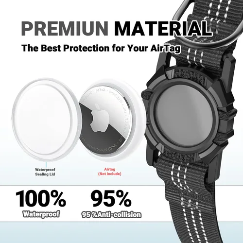 Miniatura 3 de Collar para Perros AirTag, Impermeable IP68 Collares para Perros con Air Tag Integrado Reflectantes, Ultra-Duradero, Cómodo Acolchado, Collares
