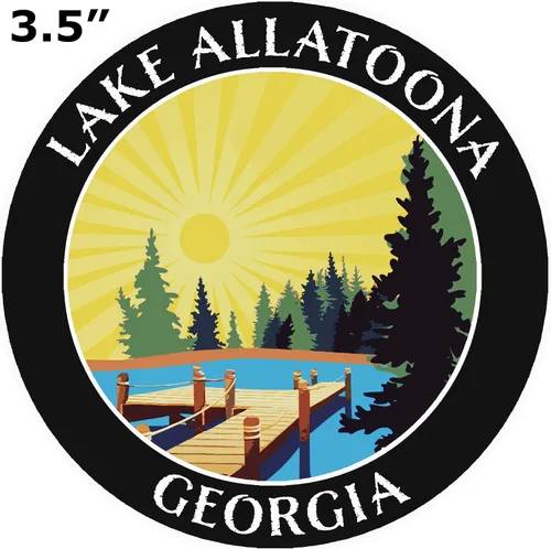 Miniatura 2 de Lake Dock – Lago Allatoona – Georgia 3.5 pulgadas Ventana Coche Camión Pegatina Vacaciones Aventura Tema Novedad Apliques