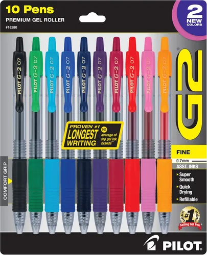 PILOT G2 Edición Limitada Harmony Ink Collection Bolígrafos de gel retráctiles, punta fina de 0.7mm, juego de bolígrafos de gel, tinta surtida,