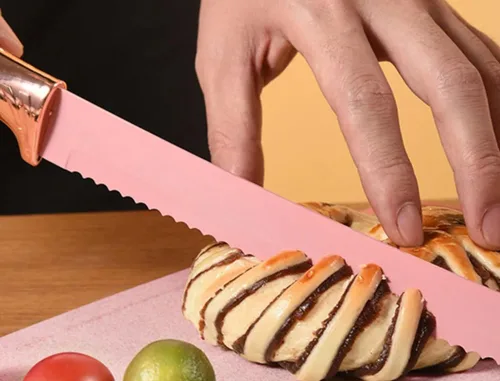 Miniatura 2 de Juego de utensilios de cocina y cuchillos de 19 piezas - incluye: 9 utensilios de cocina de silicona - 5 cuchillos de chef afilados de acero