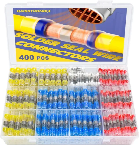 Miniatura 14 de 380 piezas de conectores de cable de soldadura termorretráctil - haisstronica conectores de cable impermeables - conectores eléctricos - conectores
