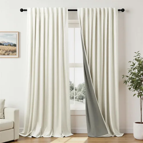 Miniatura 15 de Pitalk Cortinas cortas 100% opacas de lino para cafetería, 40 pulgadas de largo, 2 paneles, cortinas de puerta francesa para ventana, cortina