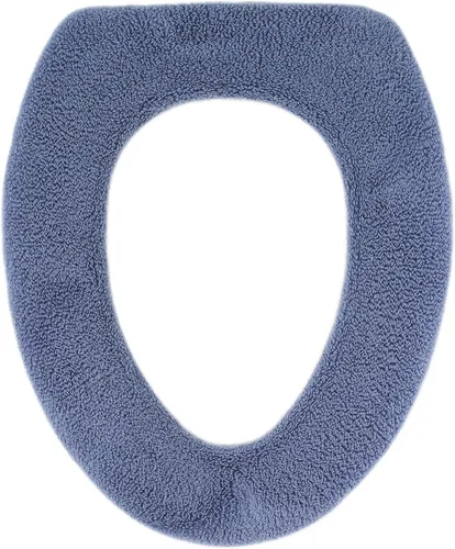 Miniatura 20 de Funda suave para asiento de inodoro, calentador de asiento de inodoro de tela gruesa y afelpada para asientos de inodoro redondos y alargados de 14