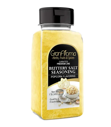 Miniatura 5 de GranAroma Condimento de sal mantecosa, 4 onzas, condimento para palomitas de maíz, estilo cine, sabor delicioso