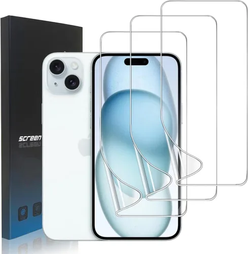 Miniatura 14 de Paquete de 3 protectores de pantalla de película de hidrogel para iPhone 16 Pro Max, protector de pantalla transparente de TPU suave para iPhone 16