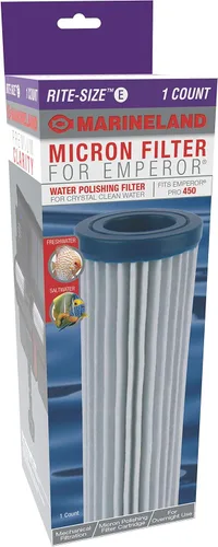 MarineLand Filtro de micrones 1 unidad para, cartucho de pulido de agua, se adapta al filtro Emperor Pro 450, Rite-Size E