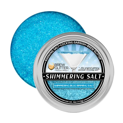 Miniatura 4 de Brew Glitter - Sal con Brillo Azul para Bordes (113g, 1x Barra de Lata) Aderezo para Cócteles y Bebidas