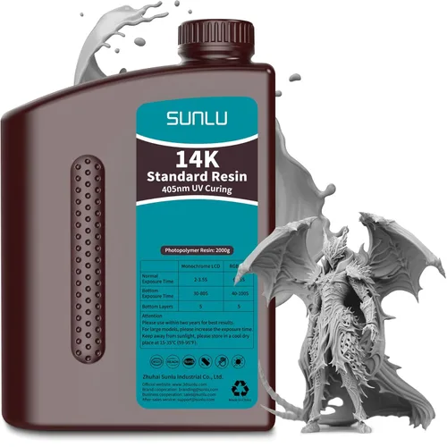 Miniatura 35 de SUNLU Resina para impresora 3D, 1kg de curado rápido, resina estándar 3D para impresoras 3D LCD DLP SLA, curado UV de 395-405nm, resina líquida