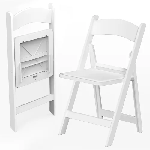 Miniatura 8 de Allpop Paquete de 4 sillas plegables de resina con asiento acolchado de vinilo, capacidad de 550 libras, juego de sillas comerciales para fiestas