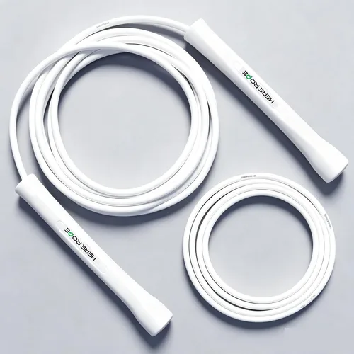Miniatura 6 de HEREROPE Cuerda de saltar ajustable – Cuerda de saltar de PVC de 0.197 in con asas irrompibles, no se dobla, incluye 1 cuerda de repuesto