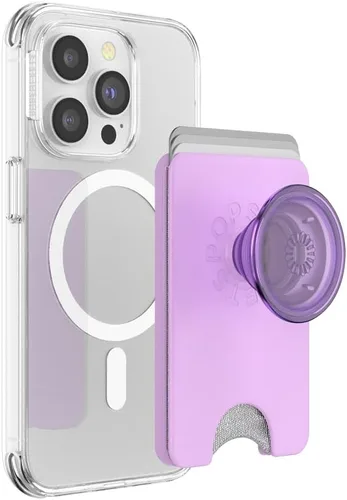 Miniatura 25 de Cartera para teléfono PopSockets con soporte expandible, tarjetero para teléfono - Rosa suave Rosa rubor