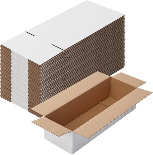 Miniatura 38 de Calenzana Juego de 40 Cajas de Envío 8x6x6, Caja de Cartón Corrugado Blanco para Envío, Embalaje de Regalos, Pequeña Empresa