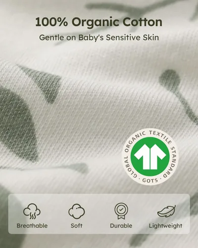 Miniatura 2 de Yoofoss Saco de dormir para bebé de 18-24 meses Manta vestible para bebé 100% algodón orgánico Cremallera de 2 vías TOG 0.5 Saco de dormir
