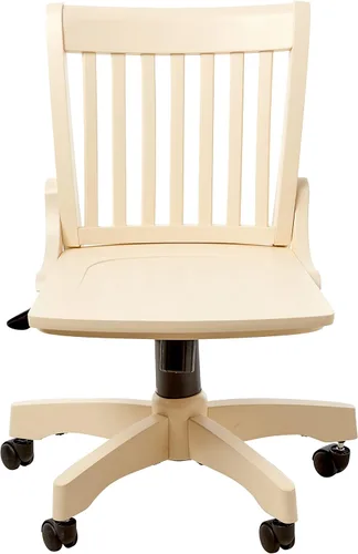 Miniatura 4 de OSP Designs Silla de madera Deluxe, sin reposabrazos, silla de escritorio con asiento de madera, color blanco antiguo, Madera, Blanco antiguo