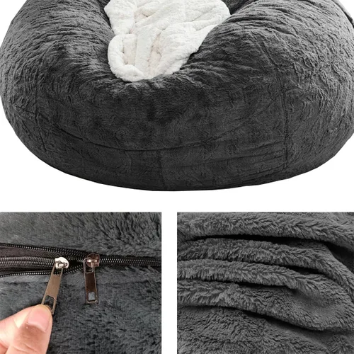 Miniatura 2 de Funda para sofá puff (gris oscuro, 7 pies de profundidad x 35.4 in)
