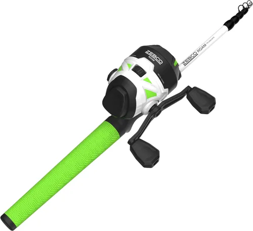 Zebco Roam - Combo de caña de pescar telescópica y carrete de pesca giratorio o spincast, caña de fibra de vidrio duradera de 6 pies con mango