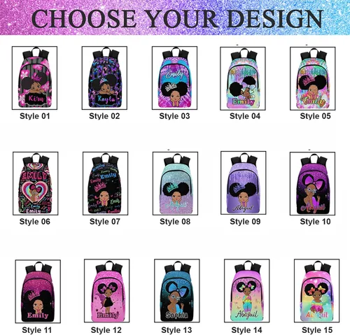Miniatura 96 de Texto personalizado Elefante desgaste gafas mochila mochila mochila casual Daypack bolsa para mamá niñas, color86-4, Mochilas Daypack