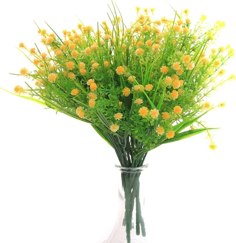 Miniatura 10 de JAKY-Global Flores artificiales Gypsophila Babysbreath - Ramo de plantas de agua falsas, 6 paquetes de plantas falsas, ramo de brida de boda, Mezcla