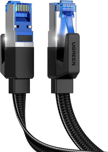 Miniatura 11 de UGREEN Cat 8 Ethernet Cable 50FT, Flat High Speed 40Gbps 2000Mhz Internet Cable 26AWG Braided Network Cord RJ45 Shielded Indoor LAN Cables