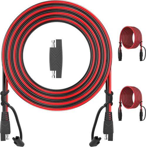 Miniatura 10 de OYMSAE Cable de extensión SAE de 25 pies, conector de desconexión rápida 16AWG para automóvil, panel solar, adaptador de carga (25 pies)