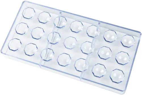 Miniatura 2 de Pastry Tek - Molde para caramelo de 10.8 x 5.3 pulgadas, 1 molde de chocolate con diamante, 21 cavidades, apto para congelador, molde de postre