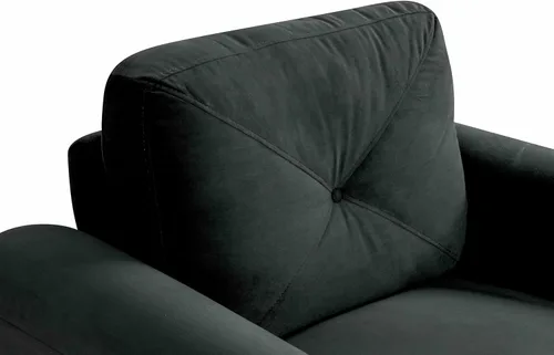 Miniatura 5 de Harper & Bright Designs Sofá individual tapizado de terciopelo con respaldo copetudo con botones, sillón moderno para sala de estar, color negro