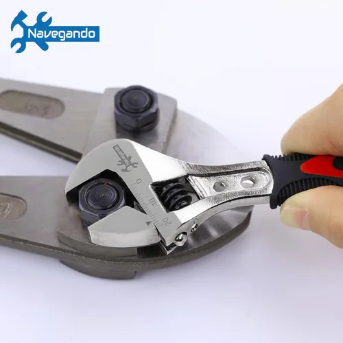 Miniatura 5 de Navegando - Llave ajustable de 6 pulgadas, llave inglesa ajustable para espacios reducidos, acero de alto carbono con agarre antideslizante, se