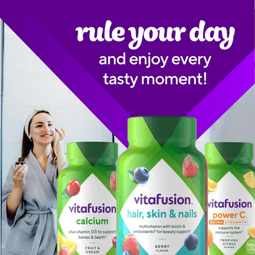 Miniatura 9 de Vitafusion Gorgeous Hair - Vitaminas de gomitas multivitamínicas para el cabello, uñas de piel, además de biotina y vitaminas antioxidantes CE