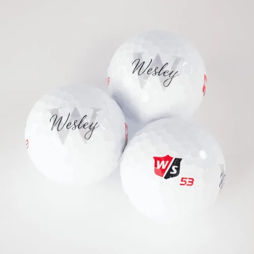 Miniatura 5 de Pelotas de golf personalizadas, manga de 3 pelotas de golf Wilson Staff Elite, diseños de monograma personalizados para añadir tu nombre e iniciales