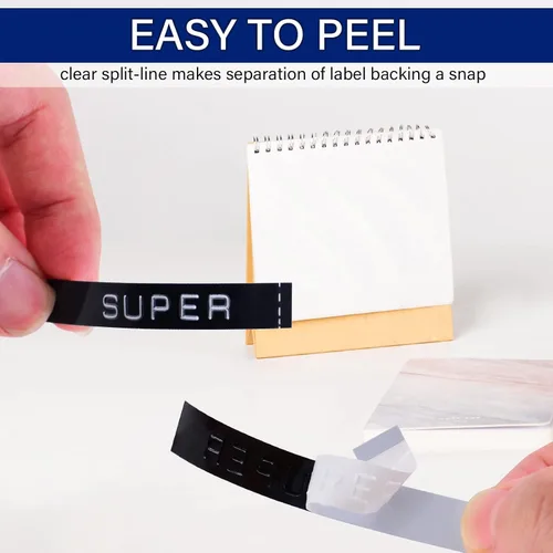 Miniatura 2 de USUPERINK Paquete de 5 etiquetas de plástico 3D compatibles con Dymo 520109, cinta blanca sobre negra, 0.354 in 3/8 pulgadas x 9.8 ft, 9.8 pies, uso