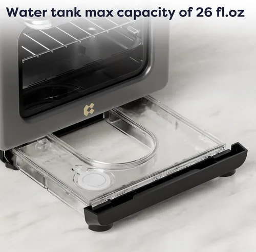 Miniatura 8 de CIARRA Horno de vapor de sobremesa 8 en 1 con freidora de aire, mini horno tostador de convección de 13QT con vapor, vapor rápido, freidora de aire