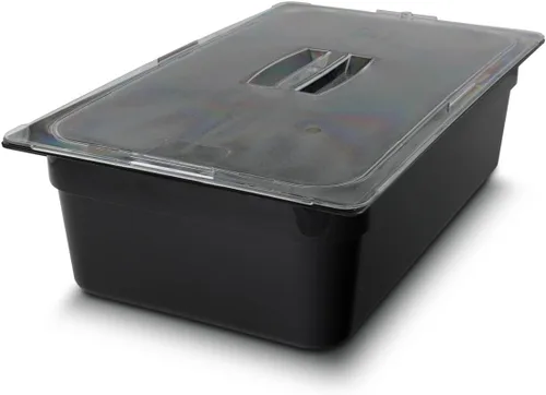 Carlisle FoodService Products Storplus Bandeja de Comida Tamaño 1/2 para Catering, Buffets y Restaurantes, Policarbonato de 6 Pulgadas de Negro