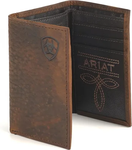 Miniatura 6 de ARIAT Billetera Trifold En Relieve Esquina Logo Marrón Talla única