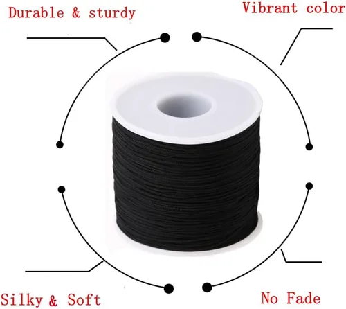 Miniatura 4 de Cordón de nailon trenzado de 150 yardas de 0.020 in, cuerda de hilo de nailon trenzado para pulseras de nudos chinos, collares, macramé, joyería
