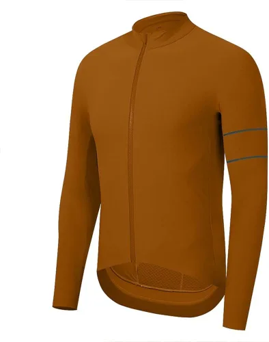 Miniatura 2 de YKYWBIKE Camisetas de ciclismo de manga larga de forro polar para mantener el calor, chaquetas de ciclismo para hombre, suéter de ciclismo