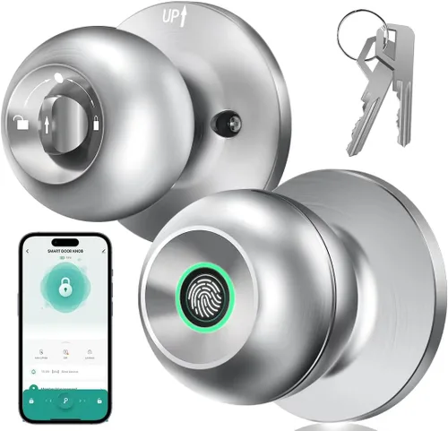 Miniatura 11 de Cerradura de Puerta con Huella Dactilar, Perilla Inteligente de Puerta con Huella Dactilar con Cerradura, Perilla de Puerta Biométrica con Control