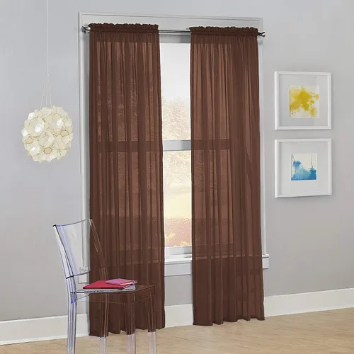 Miniatura 24 de Decotex - Juego de 2 cortinas transparentes de gasa para ventana. Rosa claro