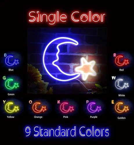 Miniatura 2 de ADVPRO Moon and Star Flex Silicone LED Neon Sign - Azul - st16s33-fnu0009-b