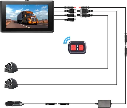 Miniatura 2 de Sykik Cámara de tablero de 3 canales 1080p para automóviles, camiones y vehículos recreativos.