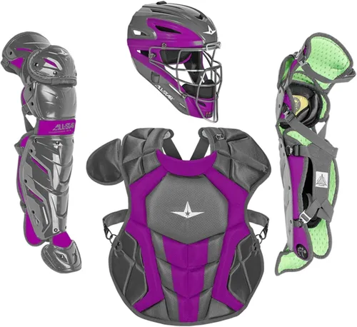Miniatura 29 de All-Star Eje S7 de 9 a 16 años – Kit de equipo de captura de béisbol (incluye casco, protector de pecho, protectores de piernas), cumple con NOCSAE