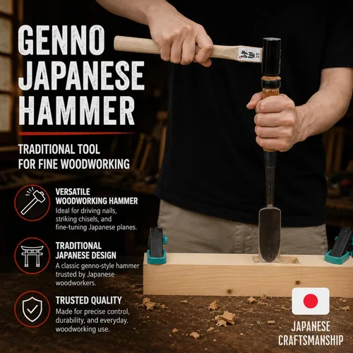 Miniatura 2 de KAKURI Martillo cincel de 13 oz (375 g) Martillo Daruma japonés para carpintería, herramienta de carpintero para cincelar, talla de madera, cara