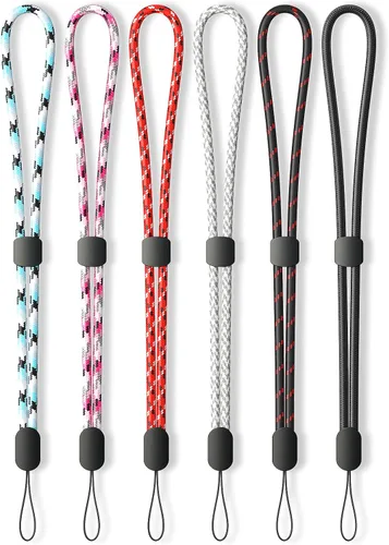 Avorast Correa de muñeca de mano, paquete de 6 correas ajustables de nailon coloridas para GoPro, cámara, llaves, llavero, teléfono, unidad flash